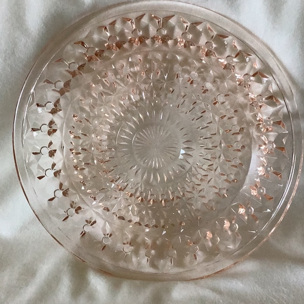 Vintage Jeannette Glass Holiday (Buttons and Bows) Pattern dish